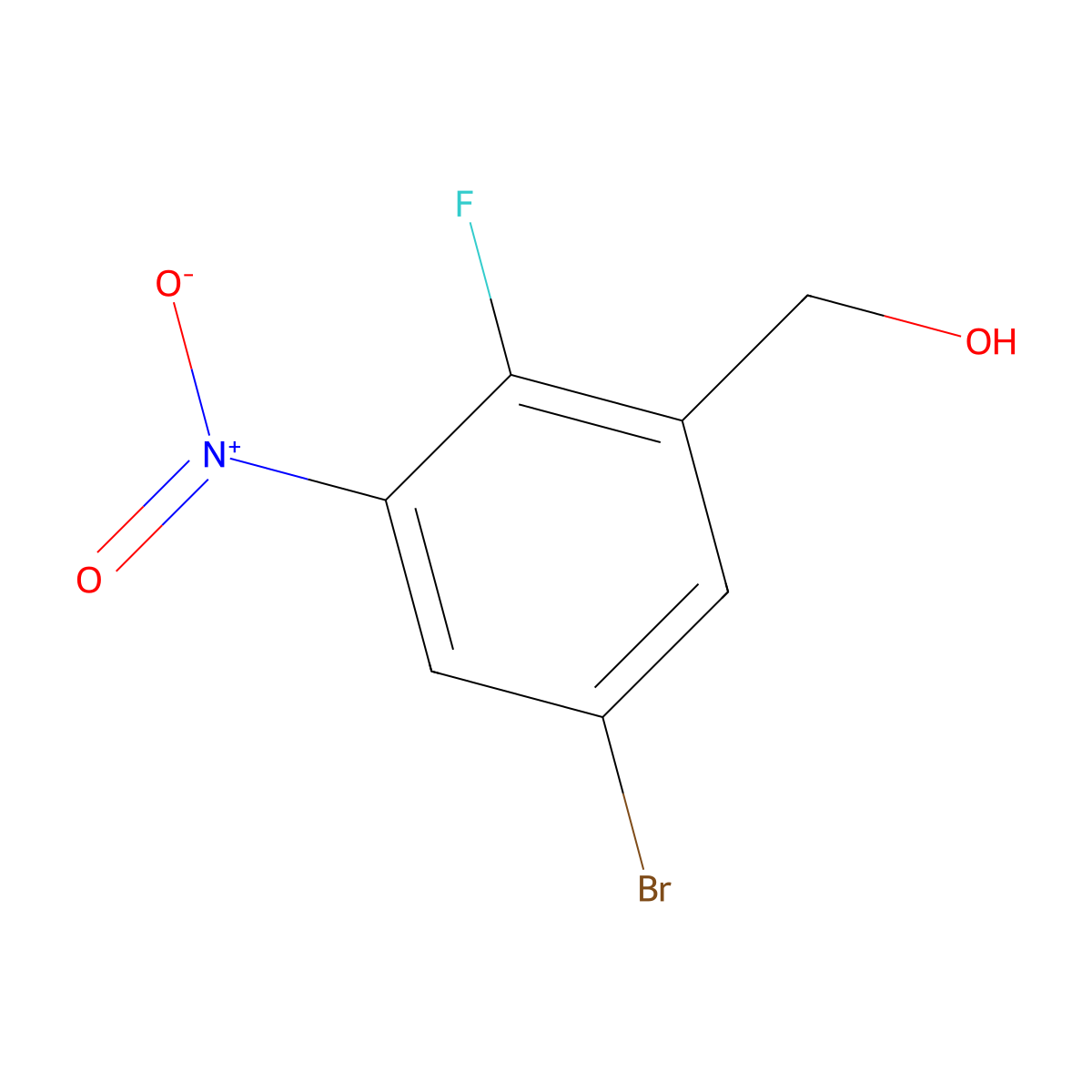 (5-Bromo-2-fluoro-3-nitrophenyl)methanol molecular structure, CAS 1807209-41-1