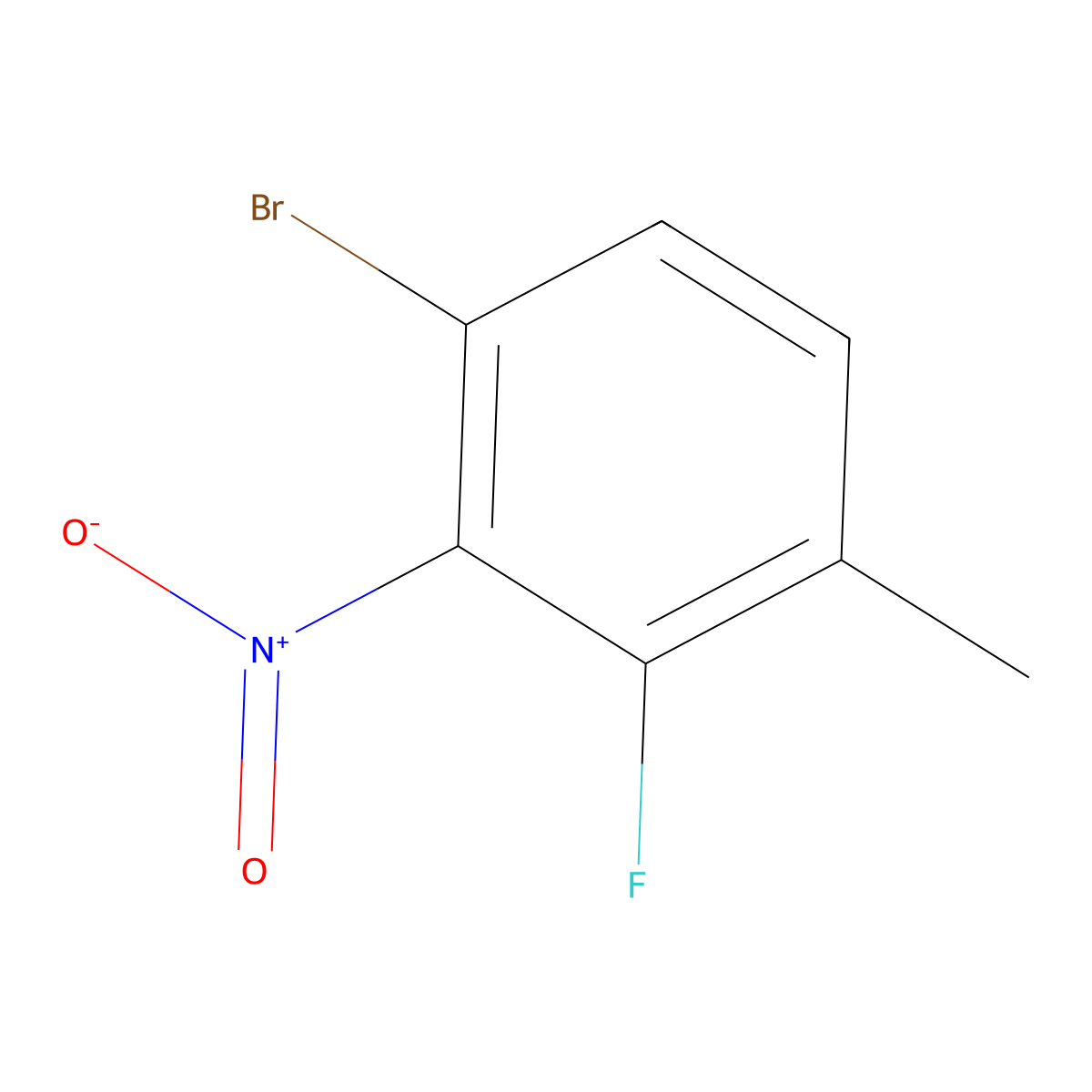 1-Bromo-3-fluoro-4-methyl-2-nitrobenzene molecular structure, CAS 1807209-53-5