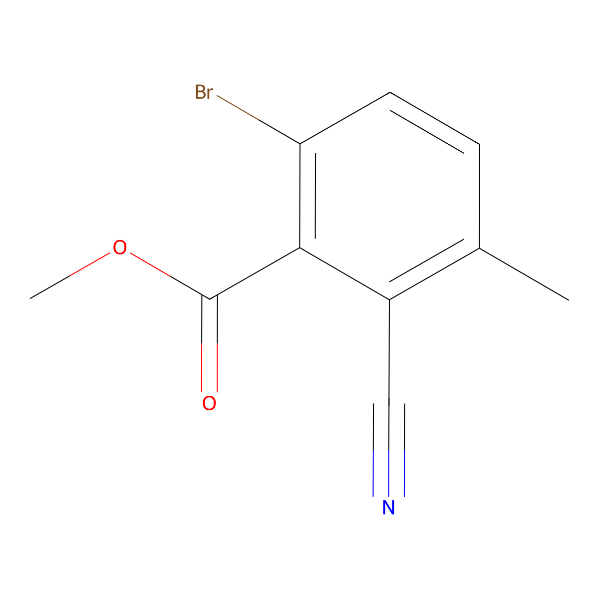 Methyl 6-bromo-2-cyano-3-methylbenzoate molecular structure, CAS 1807209-59-1
