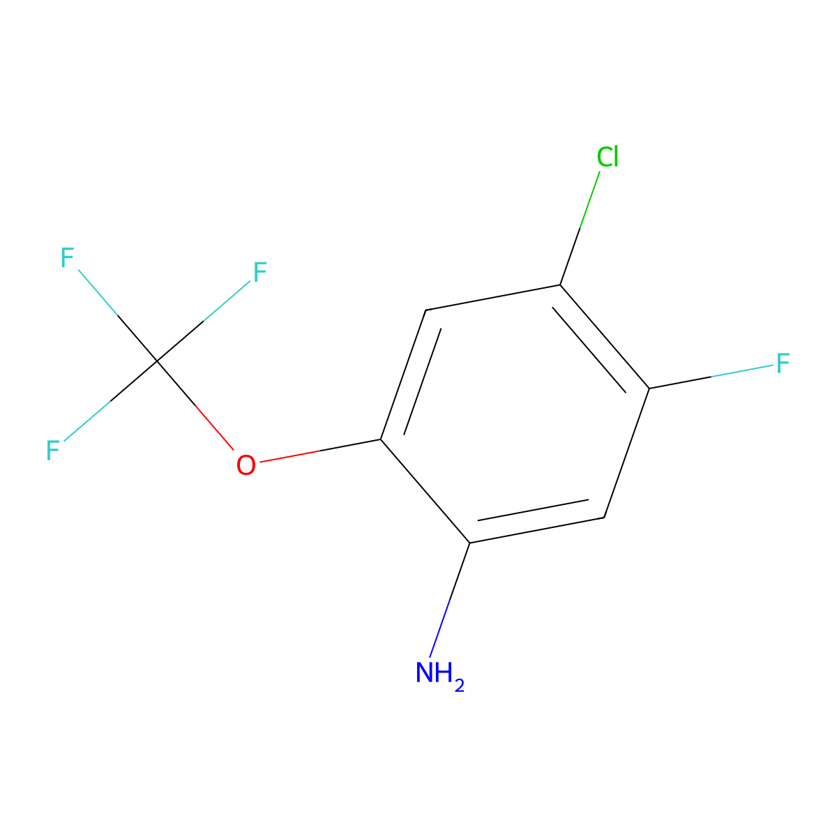 4-Chloro-5-fluoro-2-(trifluoromethoxy)aniline molecular structure, CAS 1807210-31-6