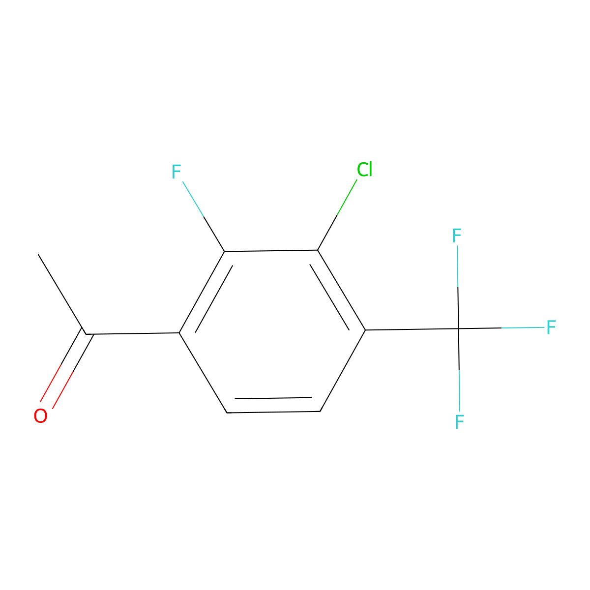 1-[3-Chloro-2-fluoro-4-(trifluoromethyl)phenyl]ethanone molecular structure, CAS 1807210-52-1