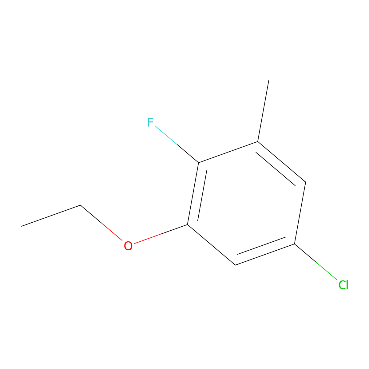 5-Chloro-1-ethoxy-2-fluoro-3-methylbenzene molecular structure, CAS 1807210-53-2