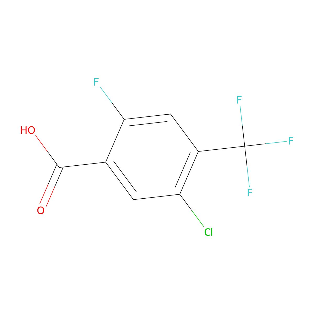 5-Chloro-2-fluoro-4-(trifluoromethyl)benzoic acid molecular structure, CAS 1807210-92-9