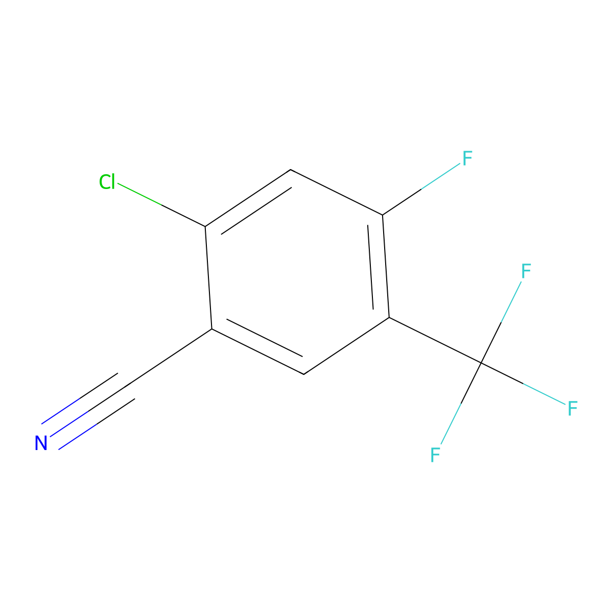 2-Chloro-4-fluoro-5-(trifluoromethyl)benzonitrile molecular structure, CAS 1807211-19-3