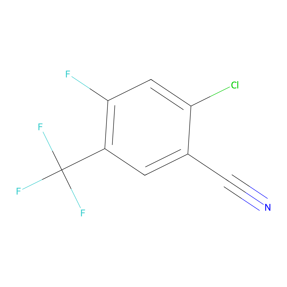 2-Chloro-4-fluoro-5-(trifluoromethyl)benzonitrile molecular structure, CAS 1807211-19-3