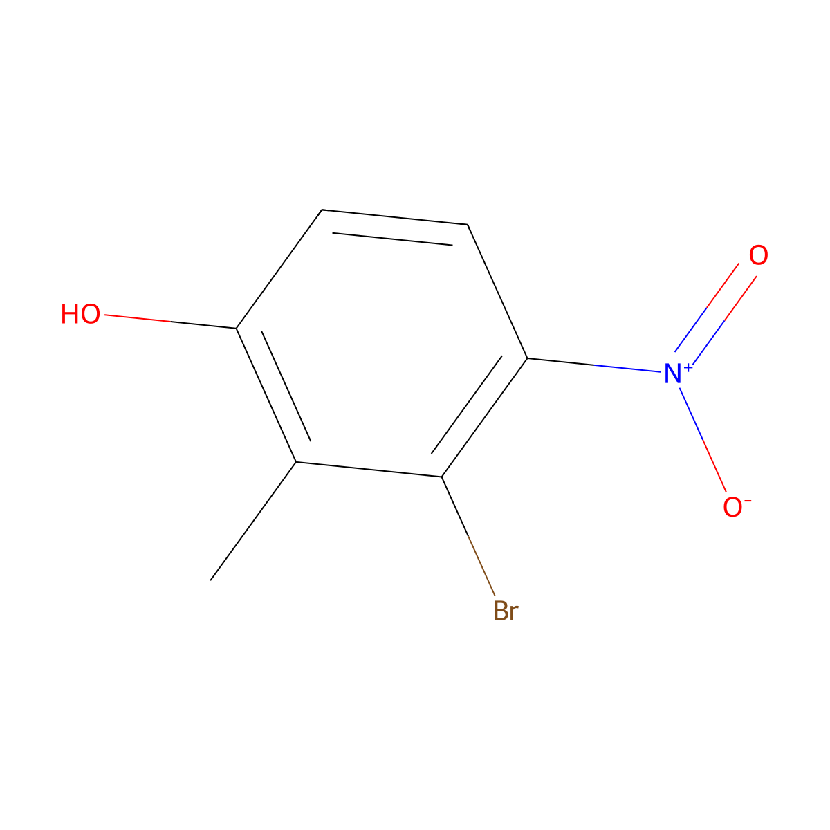 3-Bromo-2-methyl-4-nitrophenol molecular structure, CAS 1807211-39-7