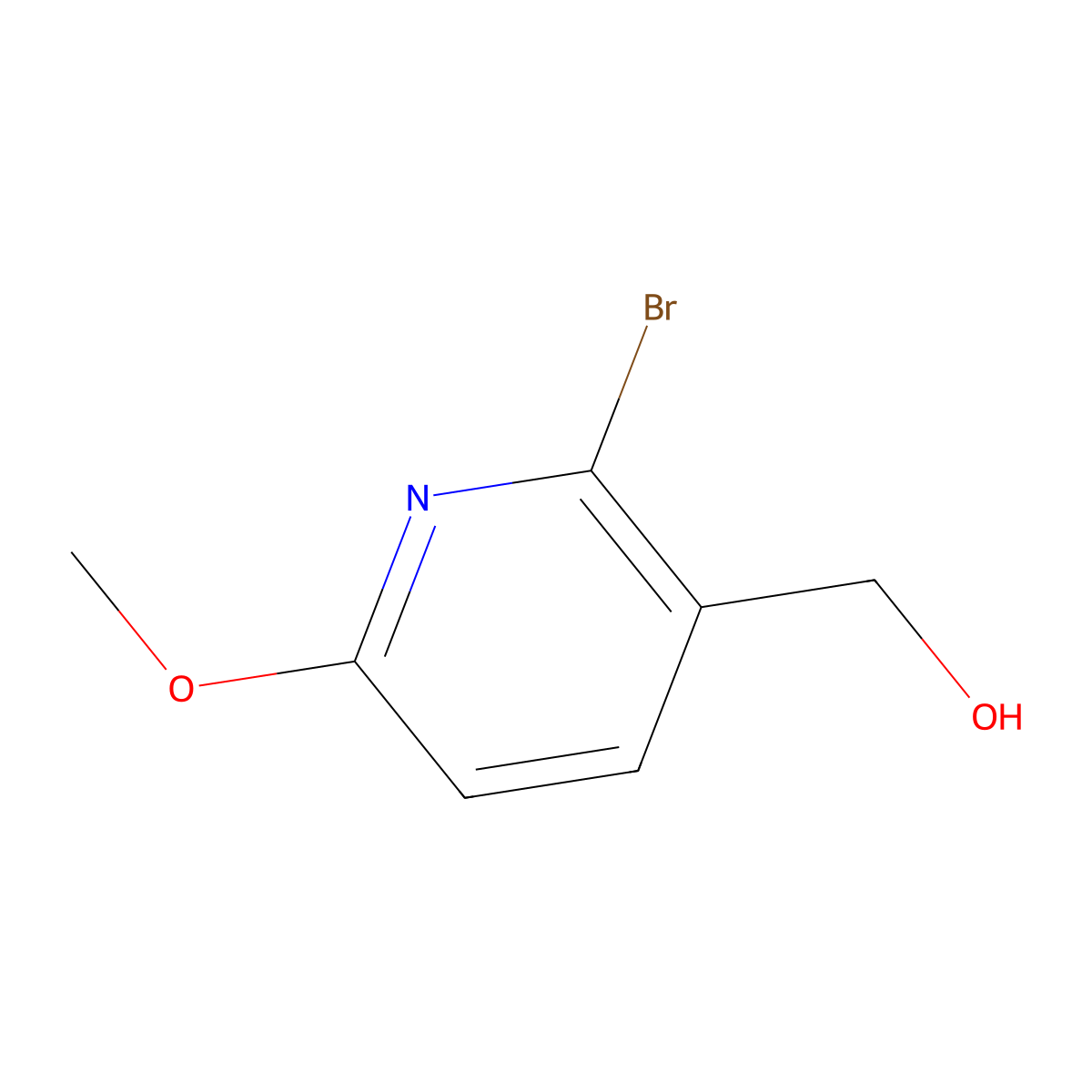 (2-Bromo-6-methoxypyridin-3-yl)methanol molecular structure, CAS 1807211-71-7