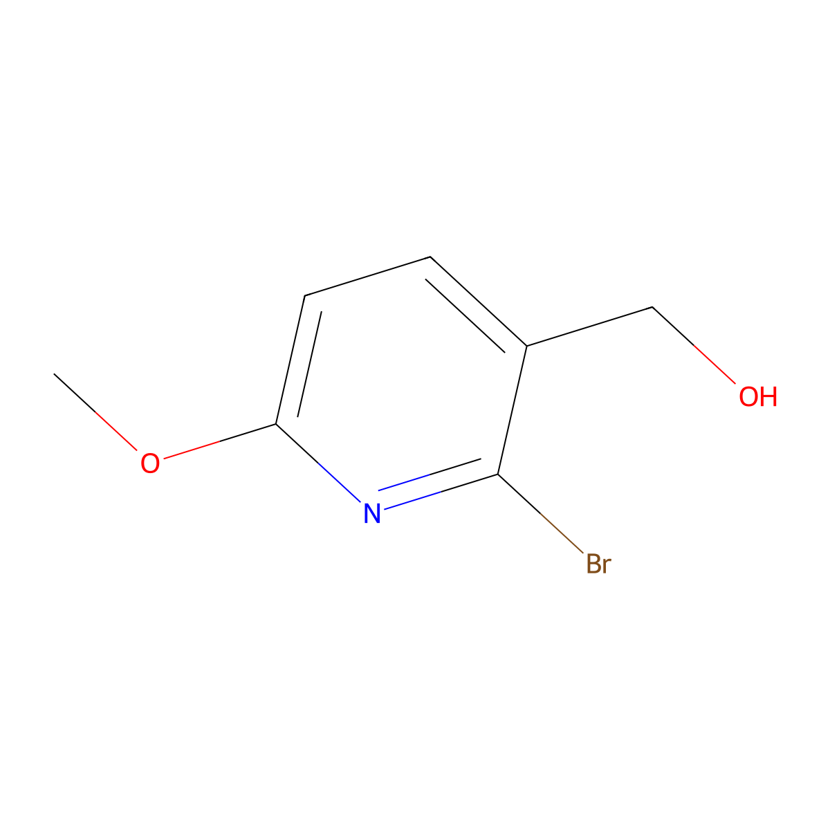 (2-Bromo-6-methoxypyridin-3-yl)methanol molecular structure, CAS 1807211-71-7