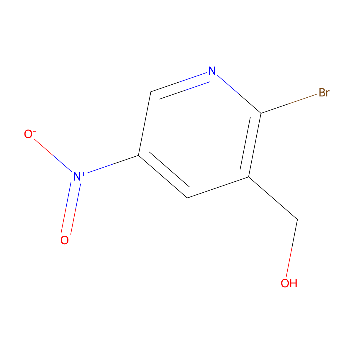 (2-Bromo-5-nitropyridin-3-yl)methanol molecular structure, CAS 1807212-02-7