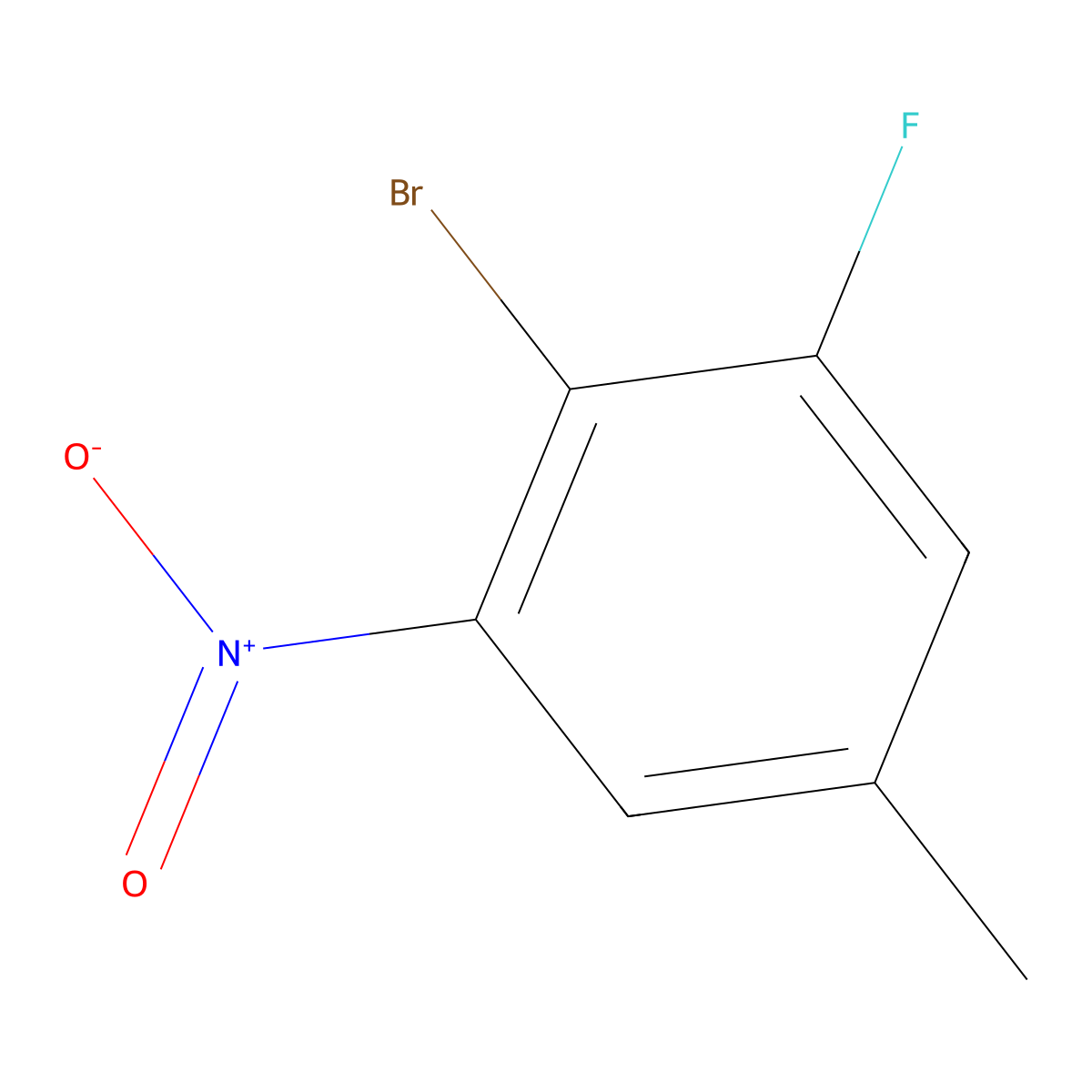 2-Bromo-1-fluoro-5-methyl-3-nitrobenzene molecular structure, CAS 1807212-21-0
