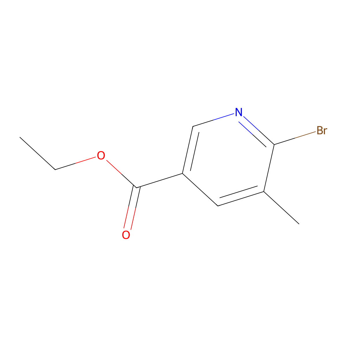 Ethyl 6-bromo-5-methylnicotinate molecular structure, CAS 1807212-34-5