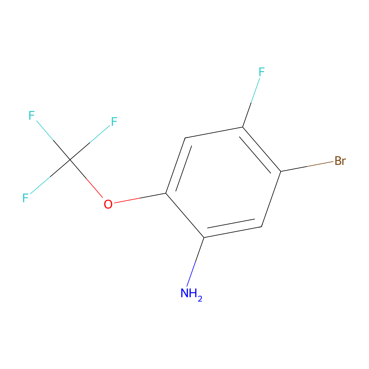 5-Bromo-4-fluoro-2-(trifluoromethoxy)aniline molecular structure, CAS 1807212-78-7