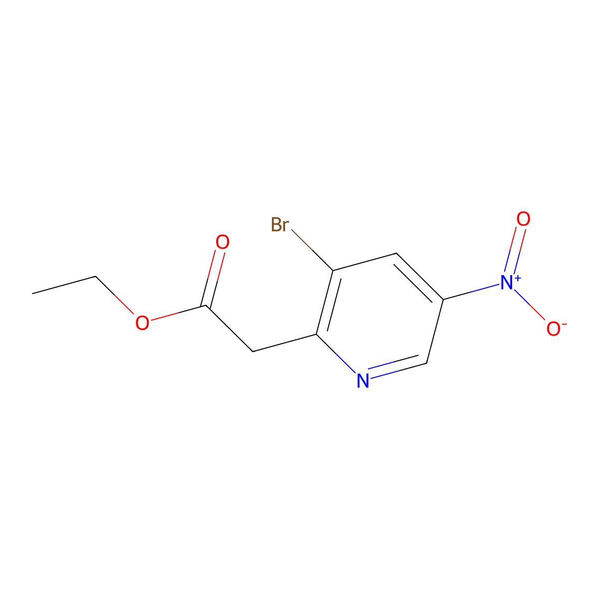 Ethyl 2-(3-bromo-5-nitropyridin-2-yl)acetate molecular structure, CAS 1807213-11-1
