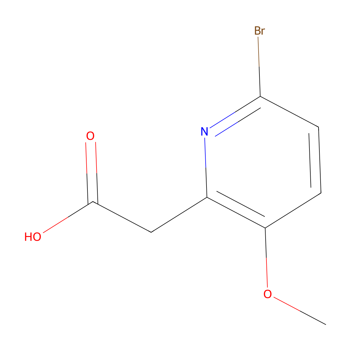 2-(6-Bromo-3-methoxypyridin-2-yl)acetic acid molecular structure, CAS 1807214-27-2