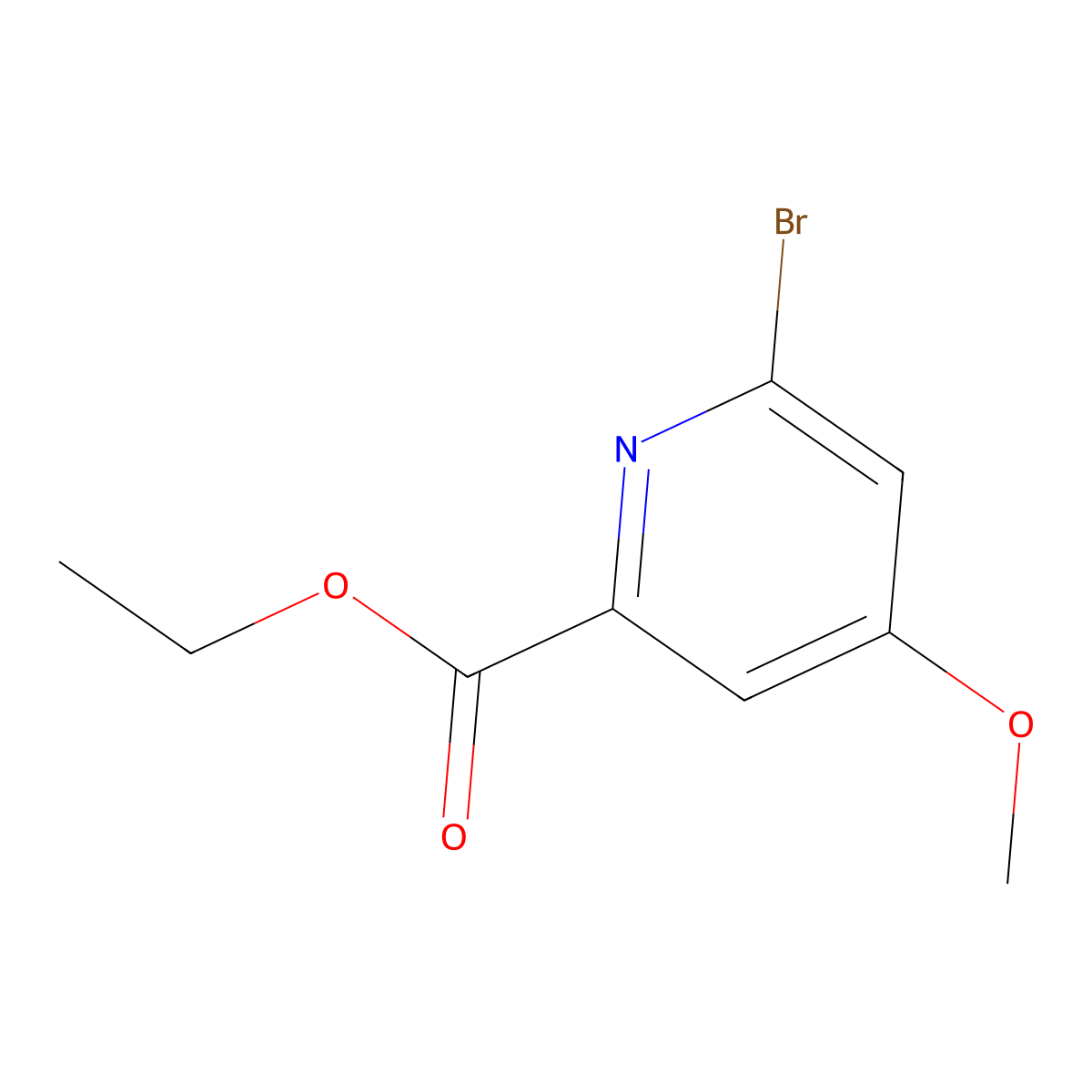 Ethyl 6-bromo-4-methoxypicolinate molecular structure, CAS 1807214-41-0