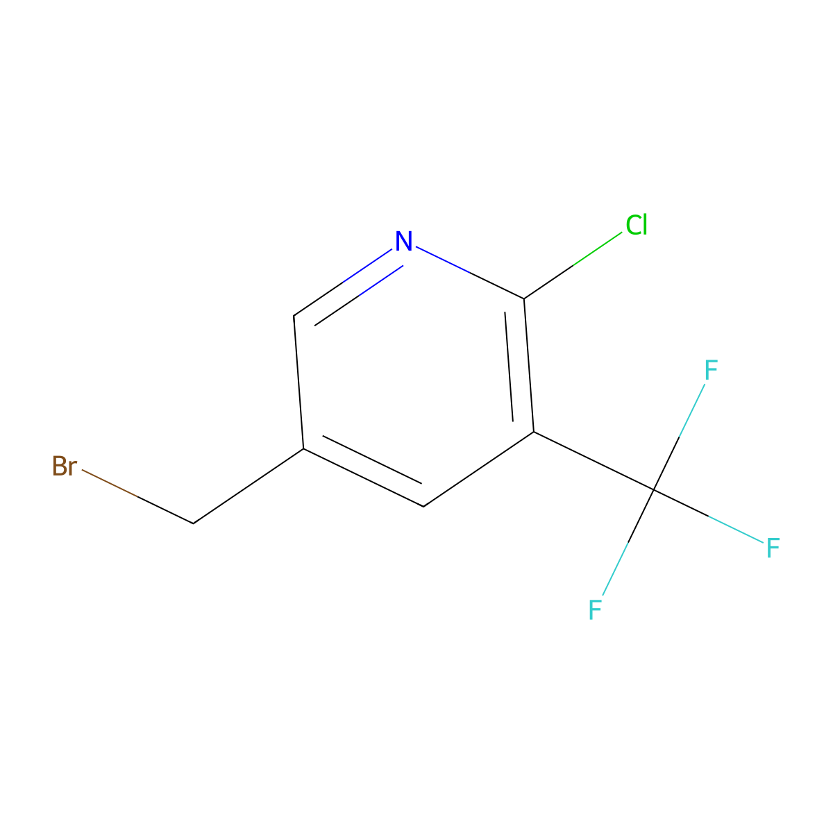 5-(Bromomethyl)-2-chloro-3-(trifluoromethyl)pyridine molecular structure, CAS 1807215-92-4