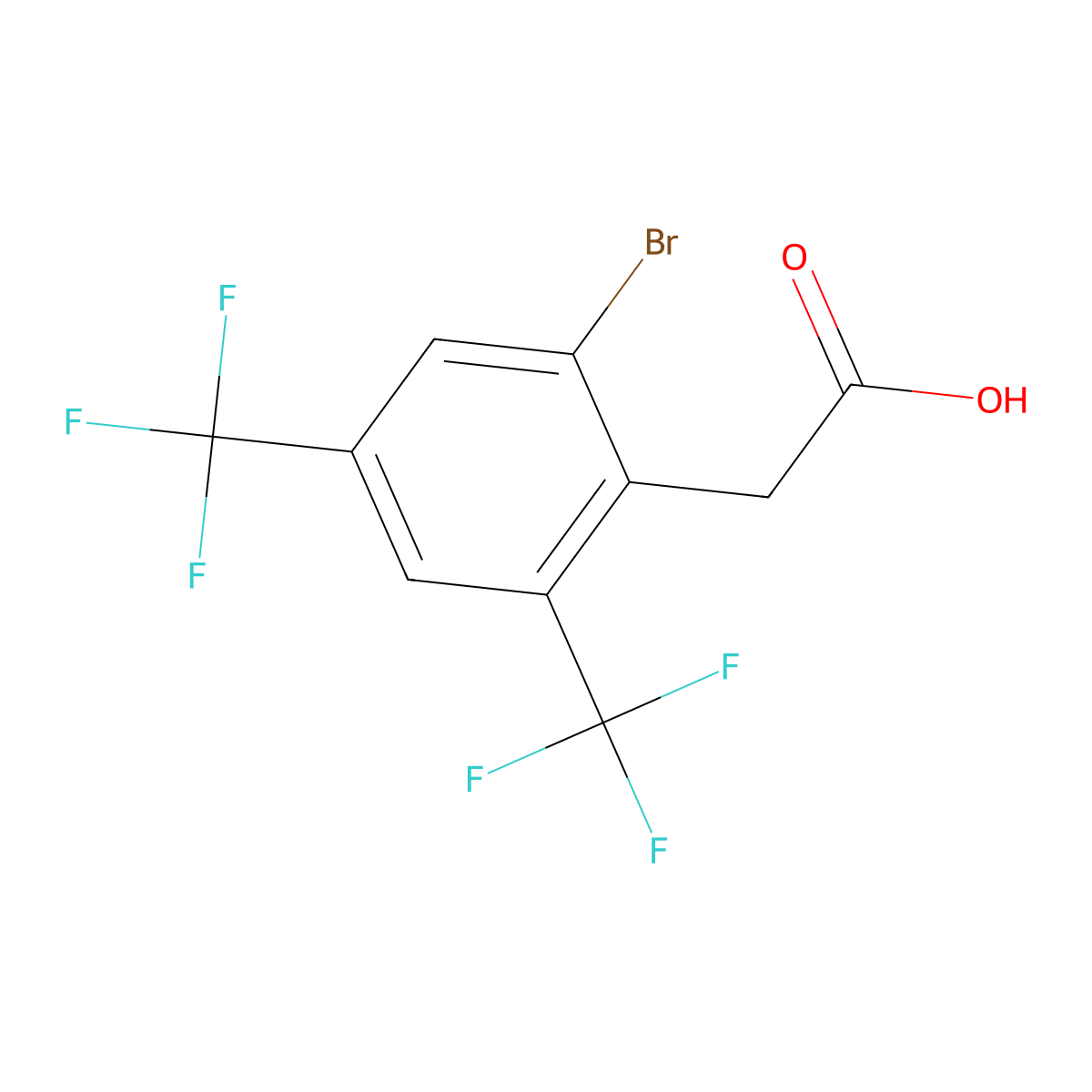 2-[2-Bromo-4,6-bis(trifluoromethyl)phenyl]acetic acid molecular structure, CAS 1807217-12-4