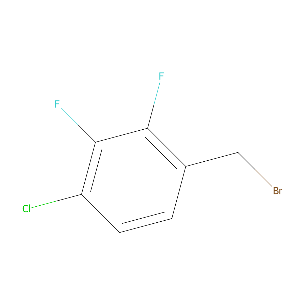 1-(Bromomethyl)-4-chloro-2,3-difluorobenzene molecular structure, CAS 1807217-14-6