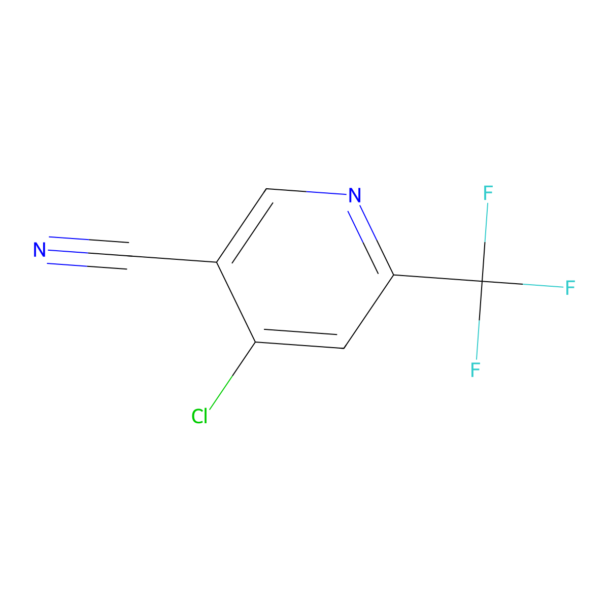 4-Chloro-6-(trifluoromethyl)pyridine-3-carbonitrile molecular structure, CAS 1807217-26-0