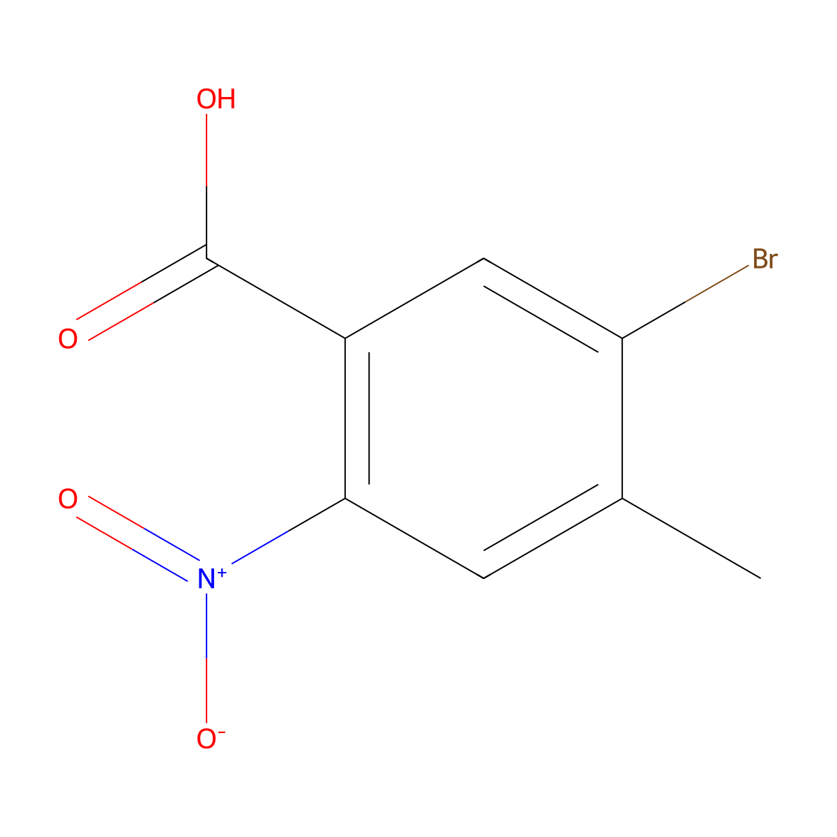 5-Bromo-4-methyl-2-nitrobenzoic acid molecular structure, CAS 1807217-53-3
