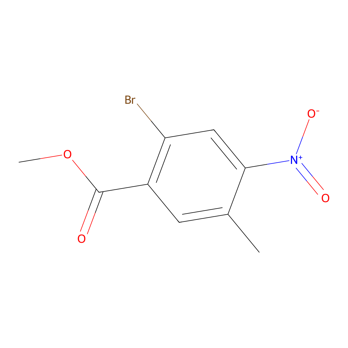 Methyl 2-bromo-5-methyl-4-nitrobenzoate molecular structure, CAS 1807217-81-7