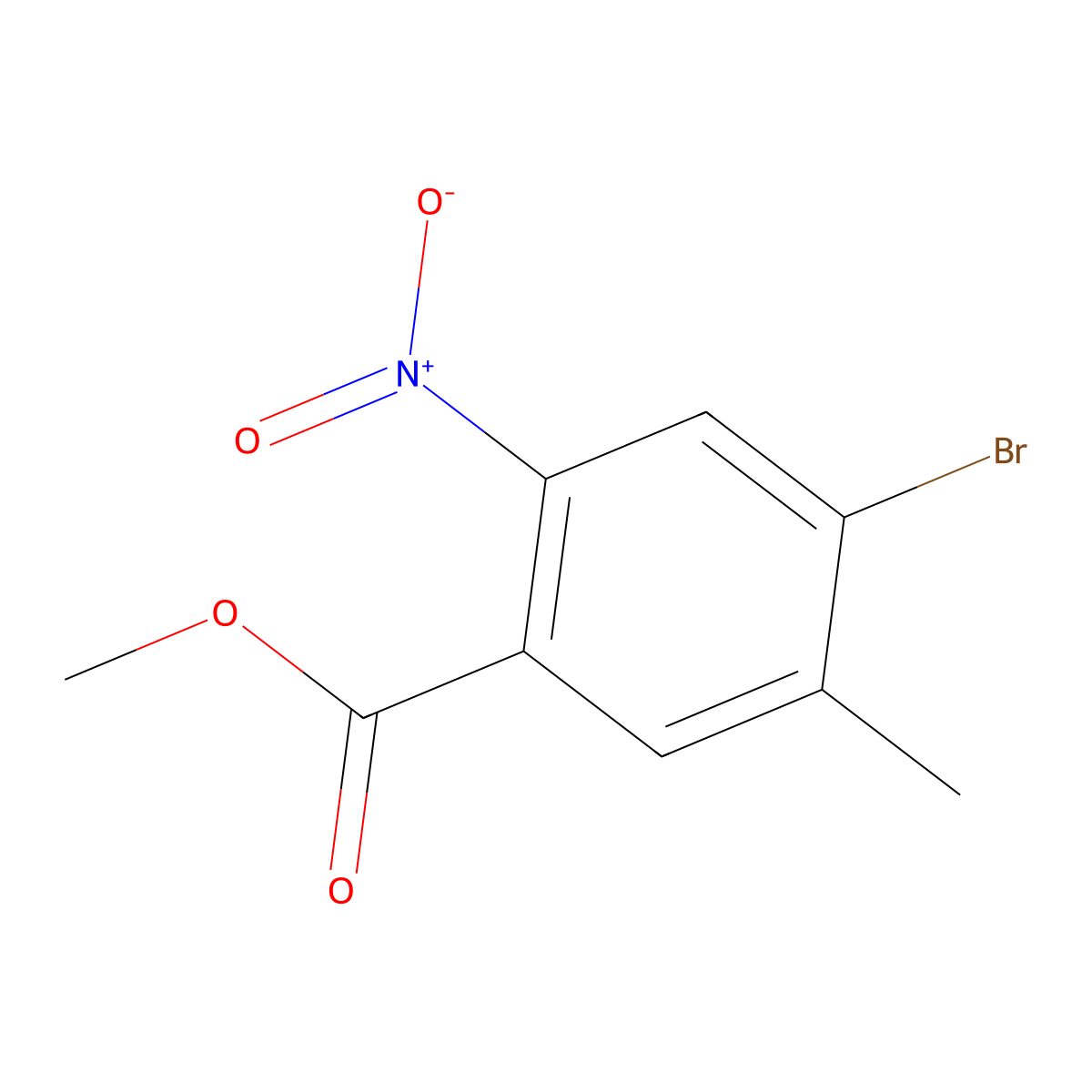 Methyl 4-bromo-5-methyl-2-nitrobenzoate molecular structure, CAS 1807217-94-2