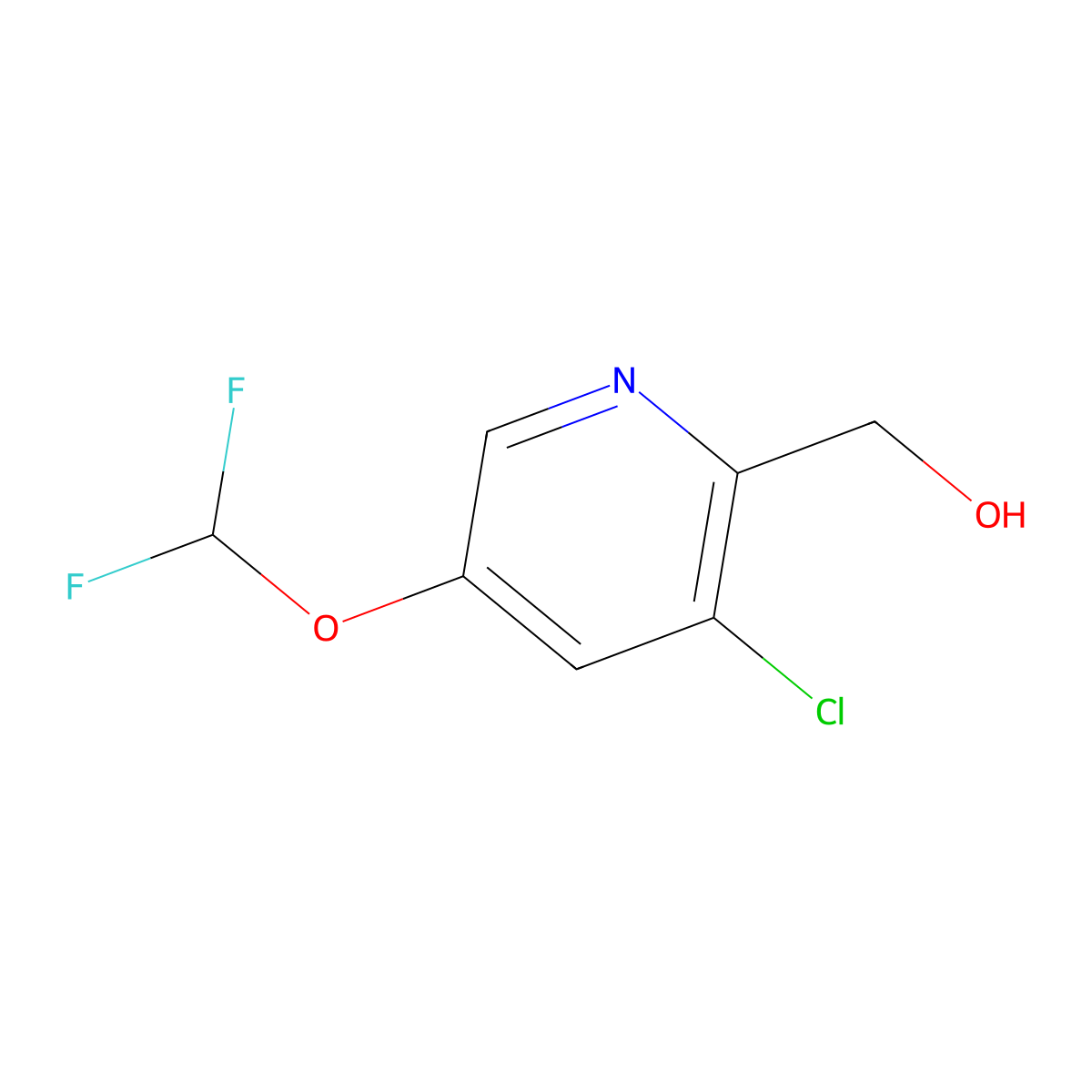 (3-Chloro-5-(difluoromethoxy)pyridin-2-yl)methanol molecular structure, CAS 1807218-24-1