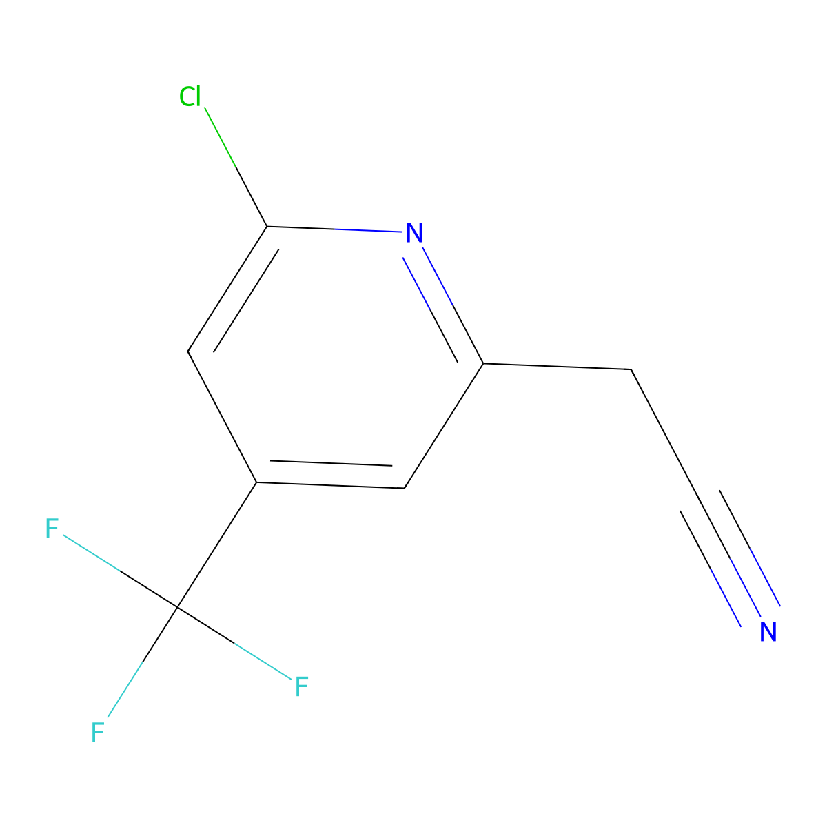 2-(6-Chloro-4-(trifluoromethyl)pyridin-2-yl)acetonitrile molecular structure, CAS 1807220-50-3