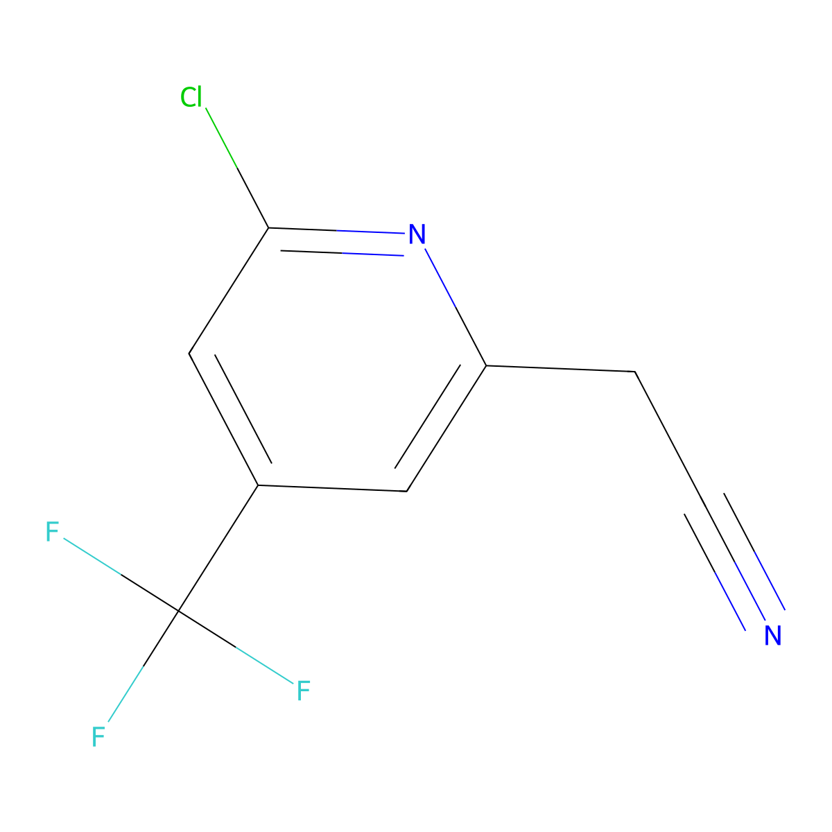 2-(6-Chloro-4-(trifluoromethyl)pyridin-2-yl)acetonitrile molecular structure, CAS 1807220-50-3