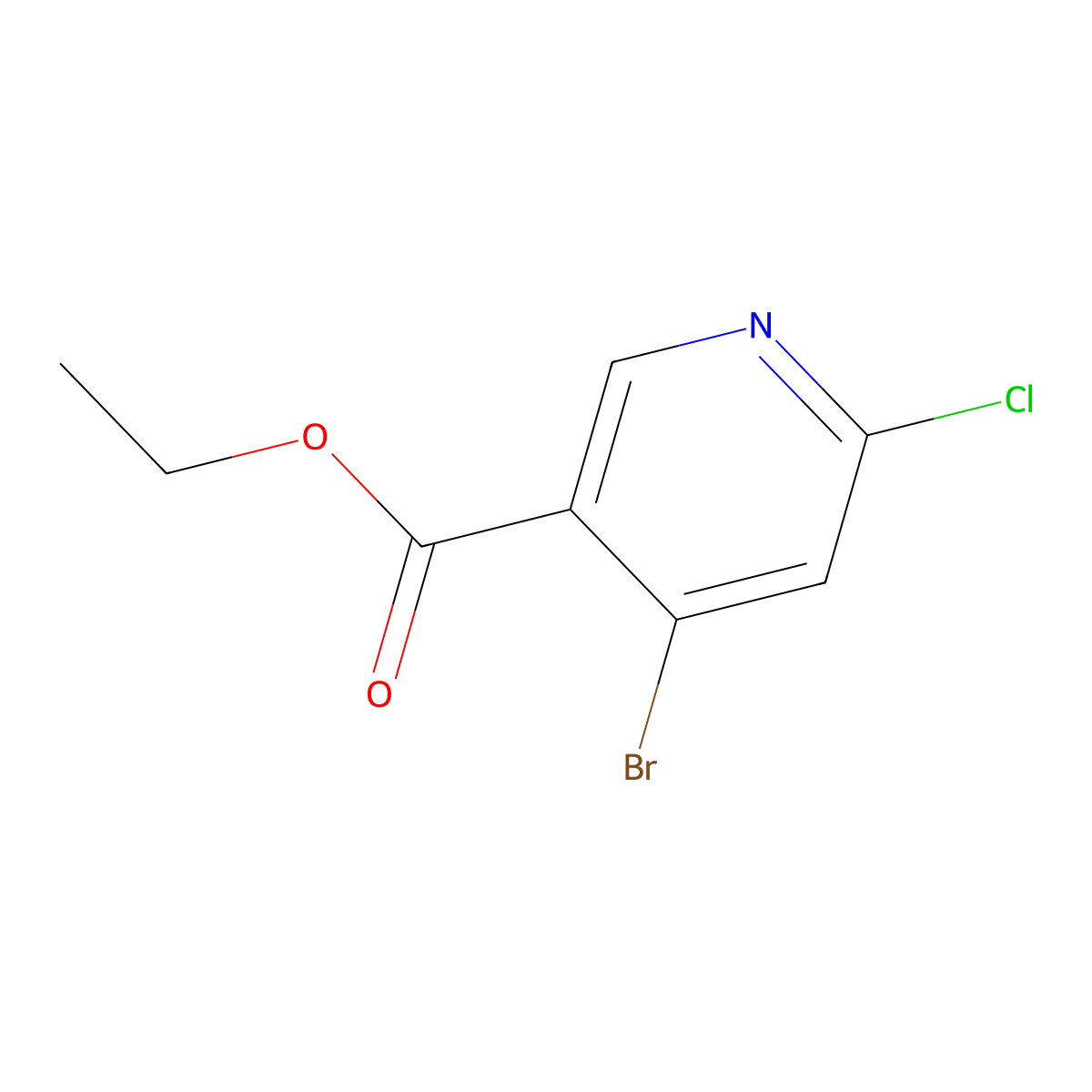 Ethyl 4-bromo-6-chloronicotinate molecular structure, CAS 1807221-07-3
