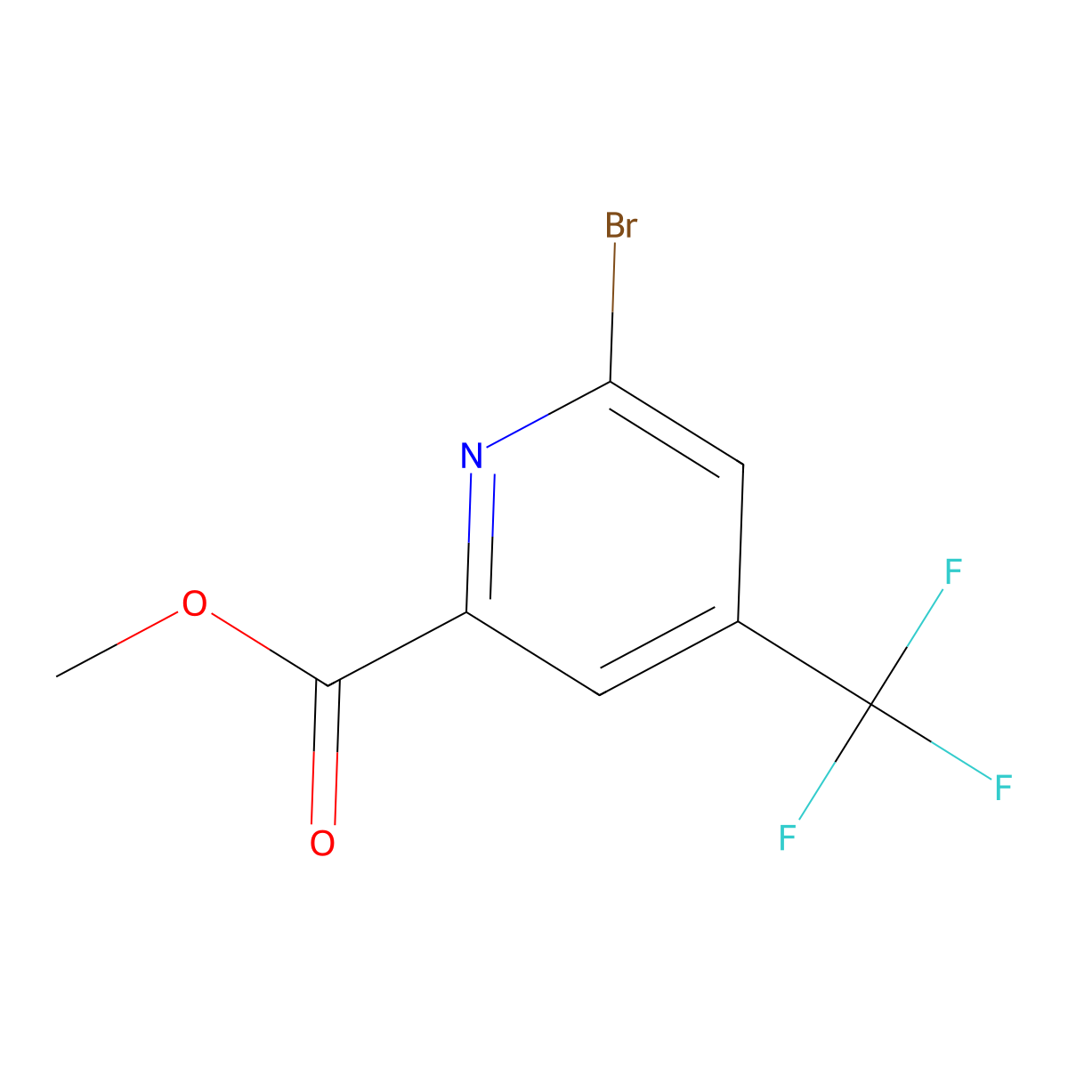 Methyl 6-bromo-4-(trifluoromethyl)picolinate molecular structure, CAS 1807221-27-7