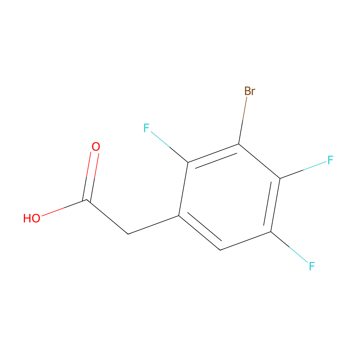 3-Bromo-2,4,5-trifluorophenylacetic acid molecular structure, CAS 1807221-68-6