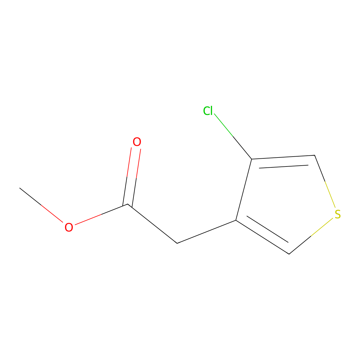 Methyl2-(4-chlorothiophen-3-yl)acetate molecular structure, CAS 1807222-82-7
