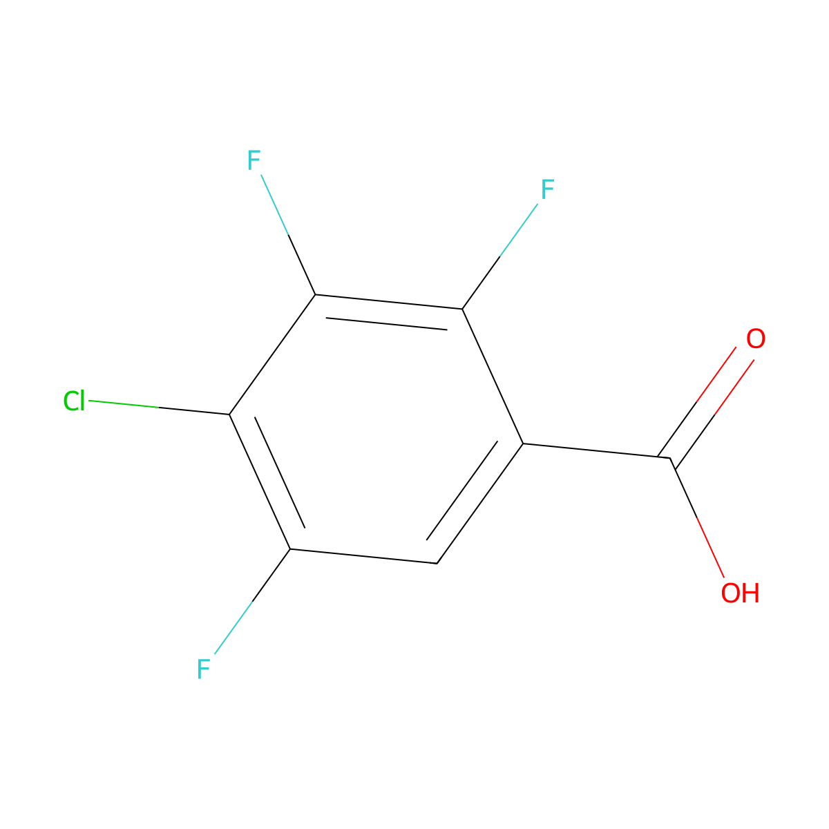 4-Chloro-2,3,5-trifluorobenzoic acid molecular structure, CAS 1807223-00-2