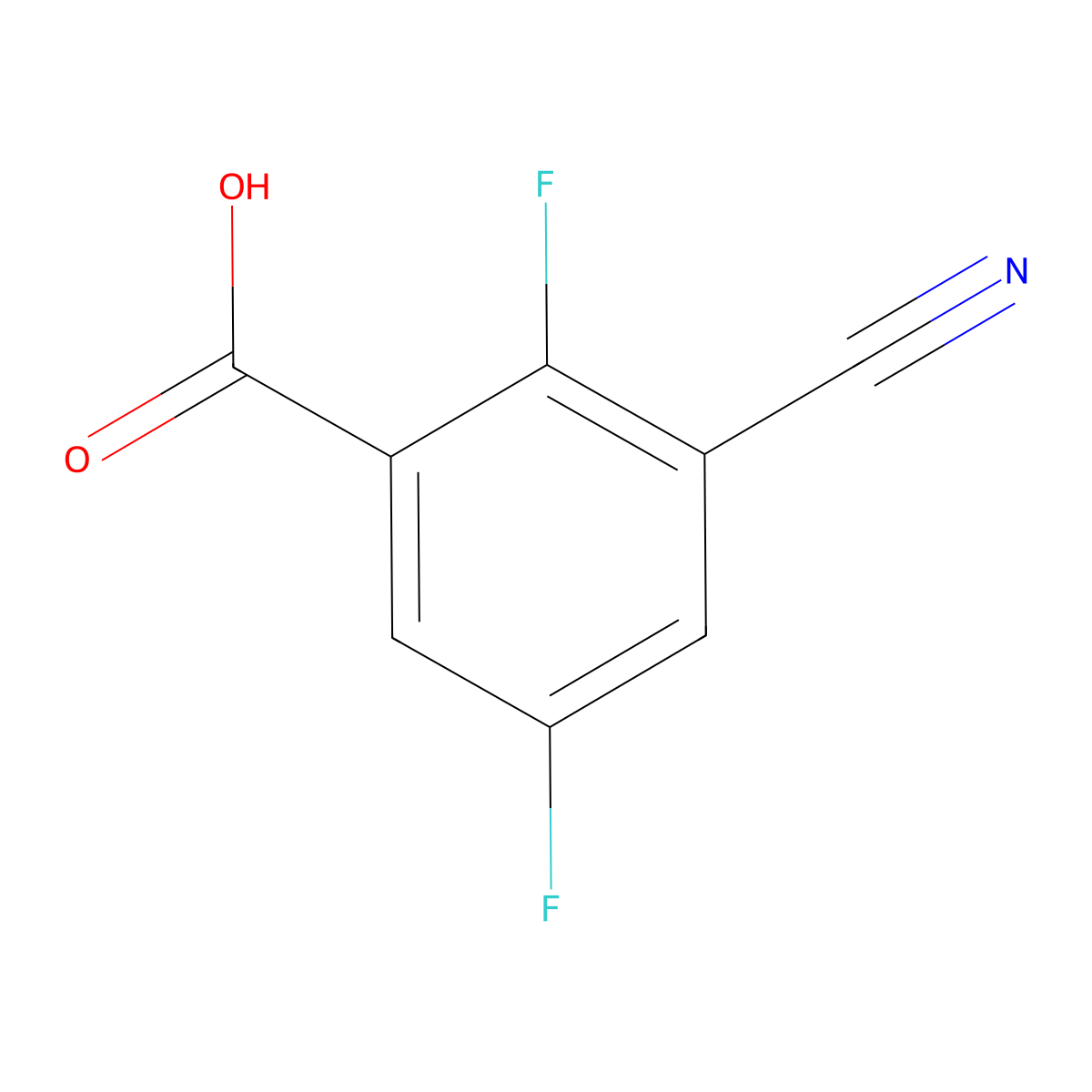 3-Cyano-2,5-difluorobenzoic acid molecular structure, CAS 1807224-29-8