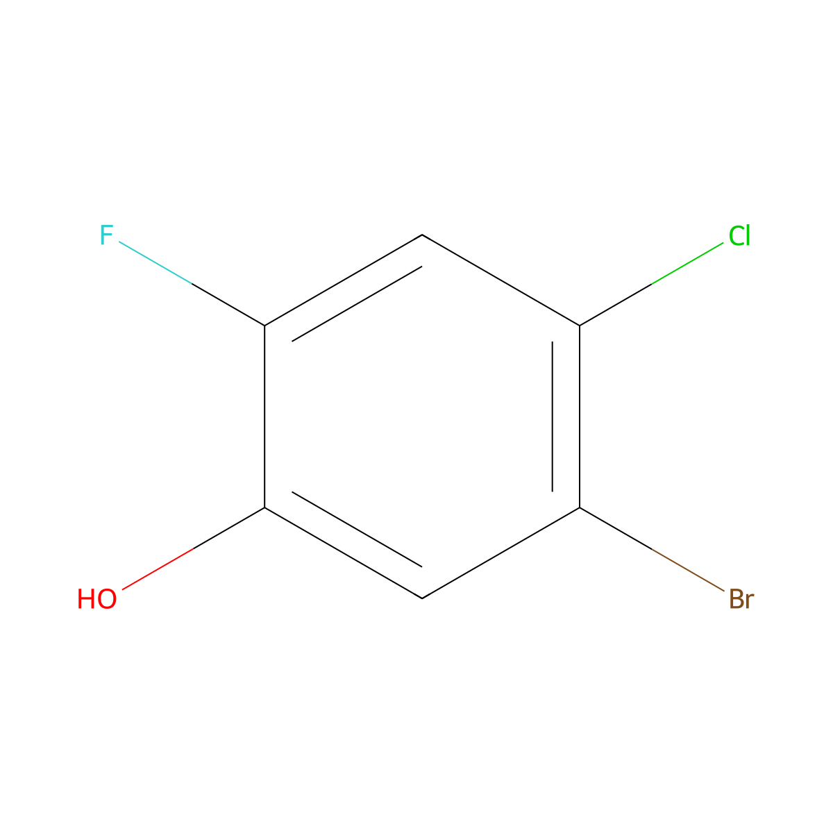 5-Bromo-4-chloro-2-fluorophenol molecular structure, CAS 1807224-71-0