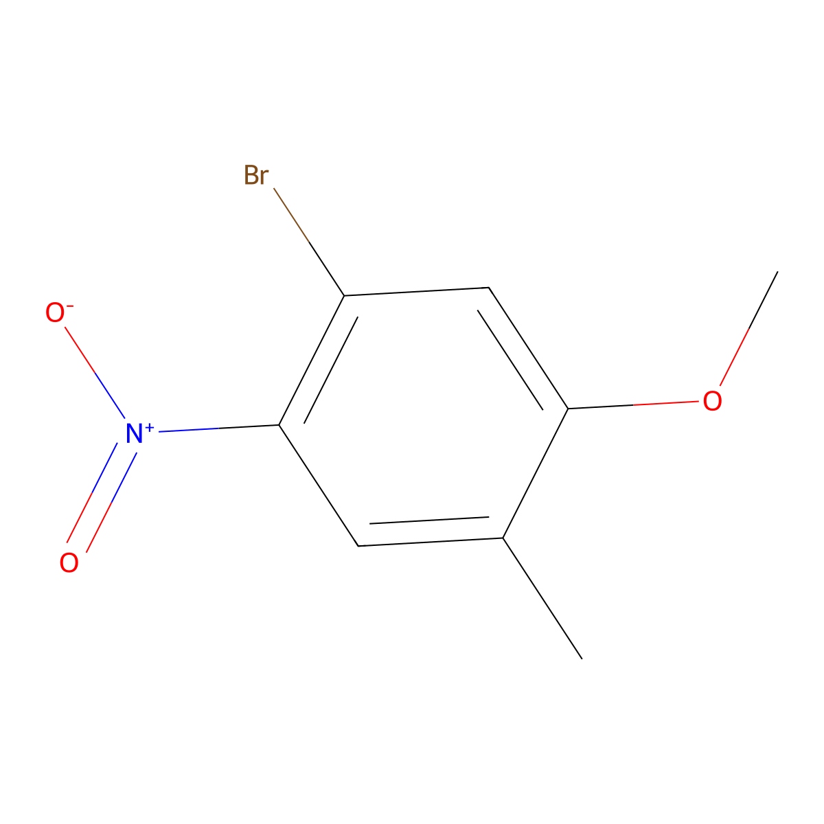 1-Bromo-5-methoxy-4-methyl-2-nitrobenzene molecular structure, CAS 1807224-98-1