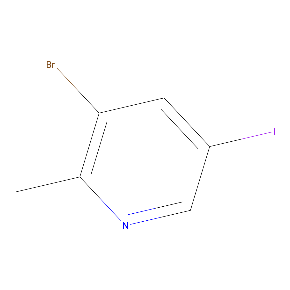 3-Bromo-5-iodo-2-methylpyridine molecular structure, CAS 1807226-84-1