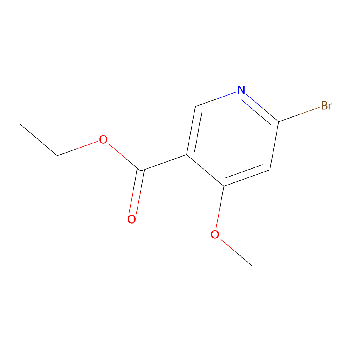 Ethyl 6-bromo-4-methoxynicotinate molecular structure, CAS 1807226-98-7