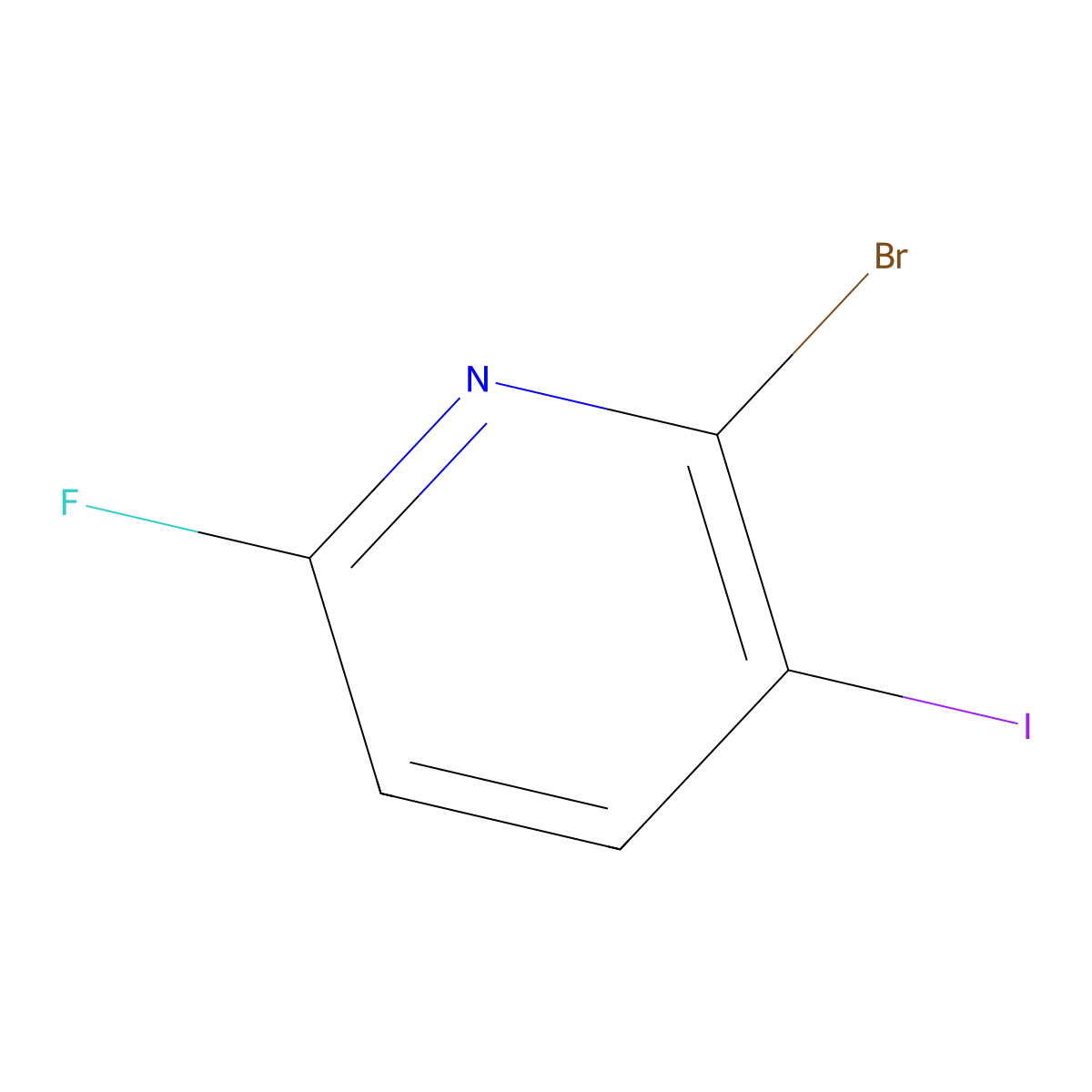 2-Bromo-6-fluoro-3-iodopyridine molecular structure, CAS 1807231-84-0