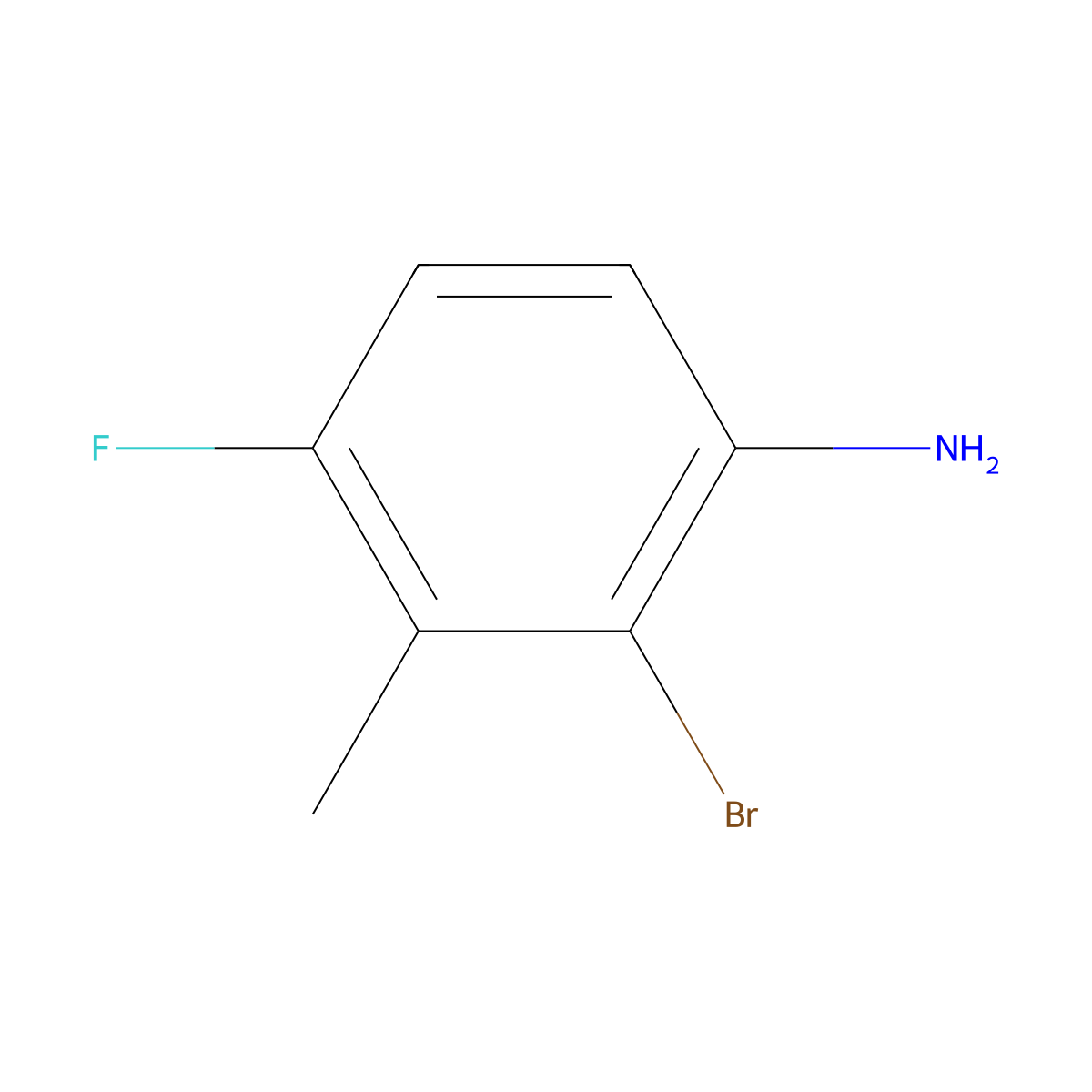 2-Bromo-4-fluoro-3-methylaniline molecular structure, CAS 1807232-22-9