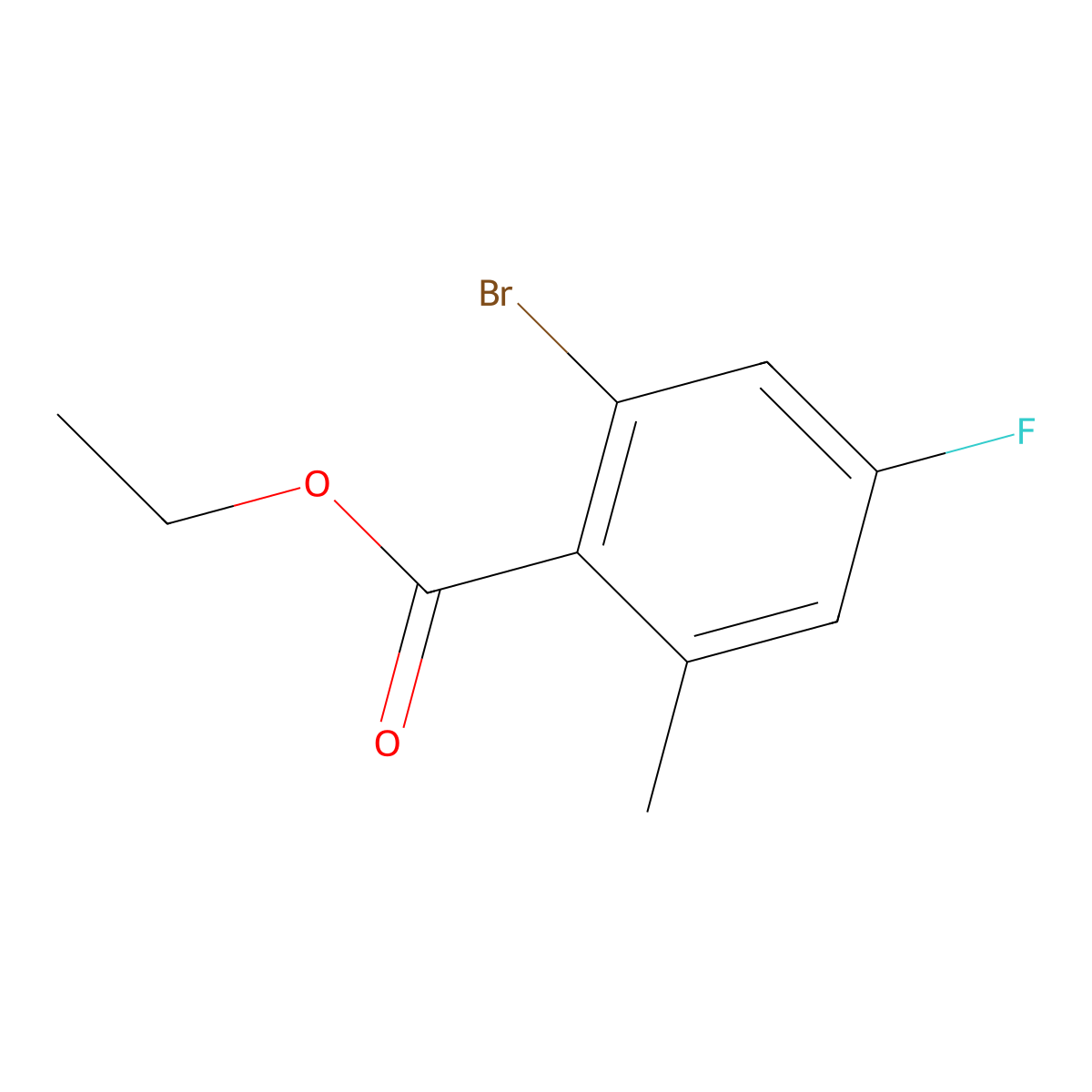 Ethyl 2-bromo-4-fluoro-6-methylbenzoate molecular structure, CAS 1807232-28-5