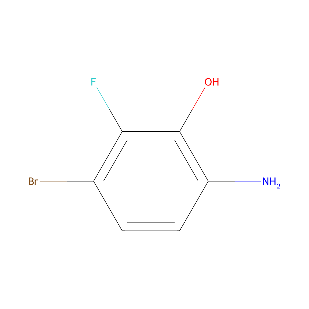 6-Amino-3-bromo-2-fluorophenol molecular structure, CAS 1807234-85-0