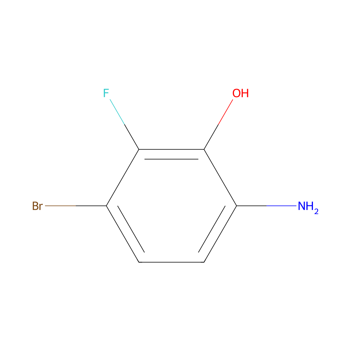 6-Amino-3-bromo-2-fluorophenol molecular structure, CAS 1807234-85-0