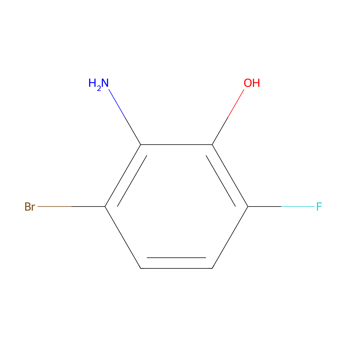 2-Amino-3-bromo-6-fluorophenol molecular structure, CAS 1807234-87-2