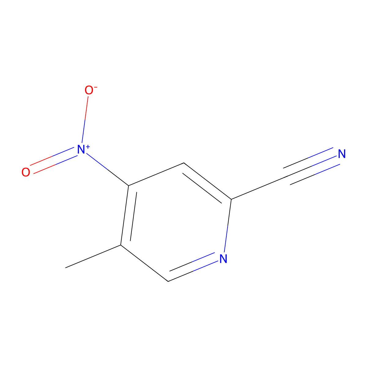5-Methyl-4-nitropicolinonitrile molecular structure, CAS 1807236-50-5