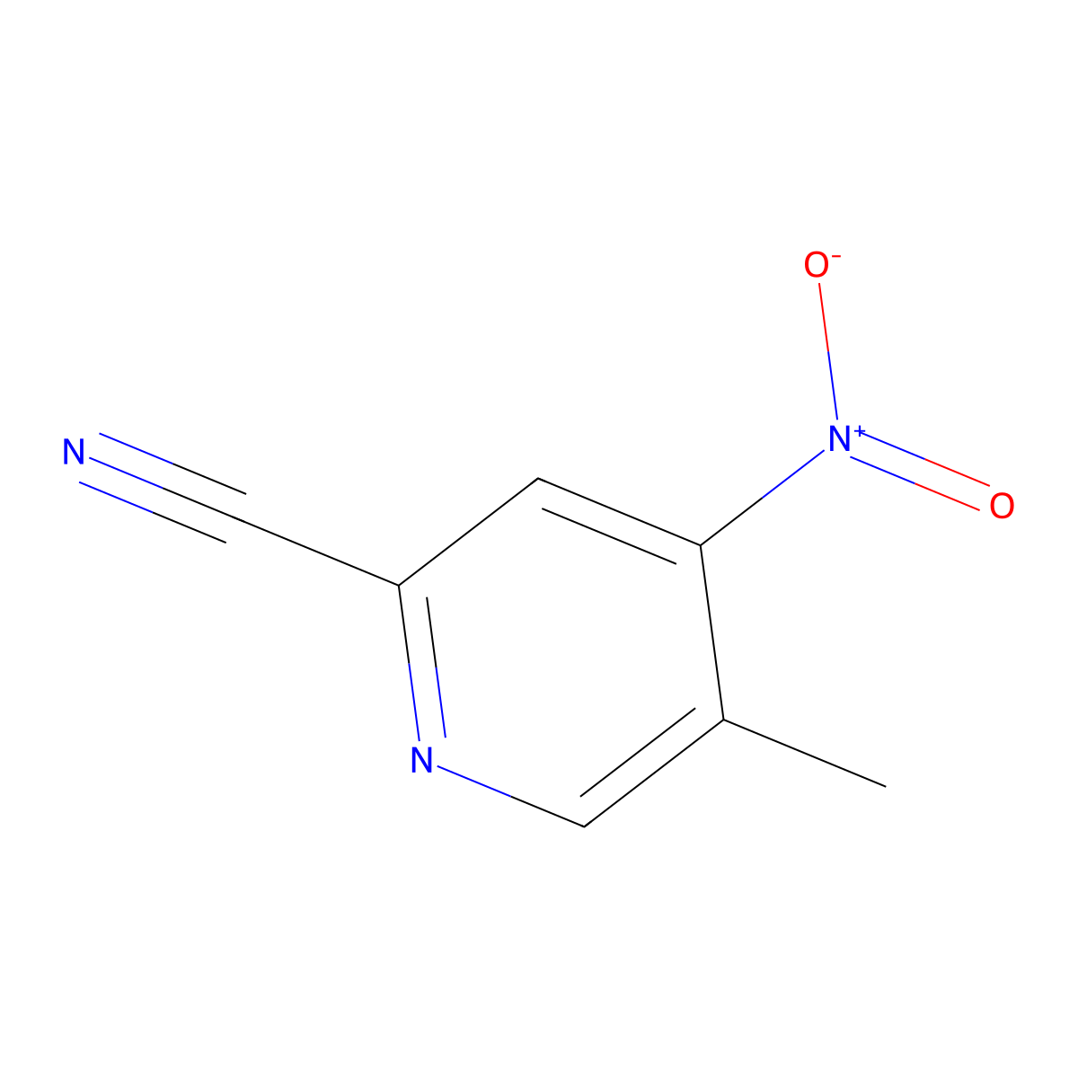 5-Methyl-4-nitropicolinonitrile molecular structure, CAS 1807236-50-5