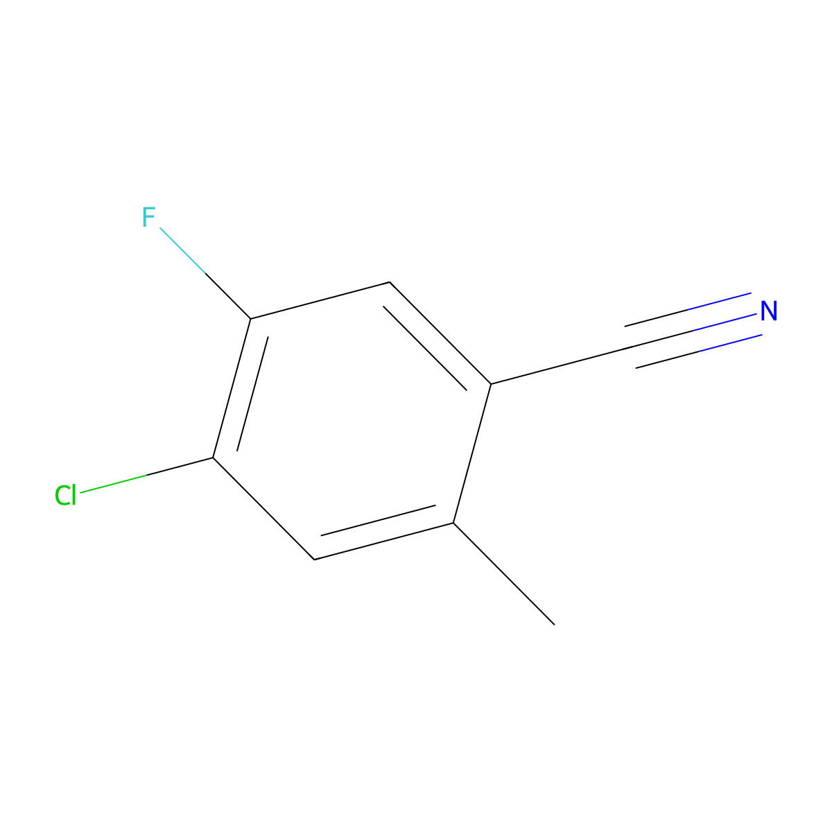 4-Chloro-5-fluoro-2-methylbenzonitrile molecular structure, CAS 1807236-92-5