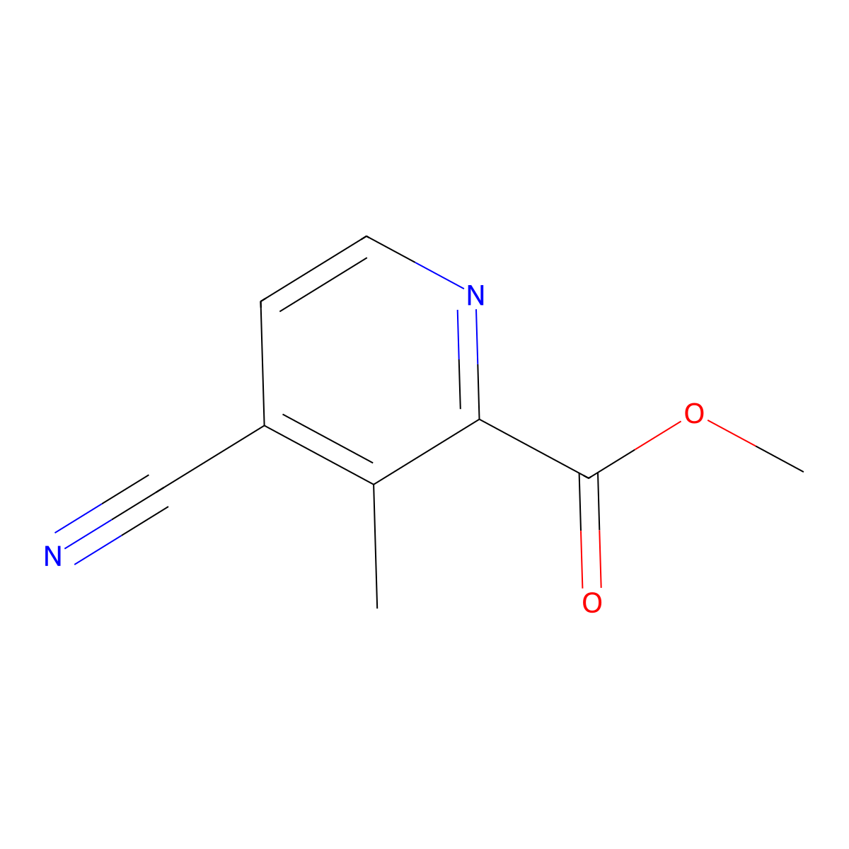 Methyl 4-cyano-3-methylpyridine-2-carboxylate molecular structure, CAS 1807236-99-2