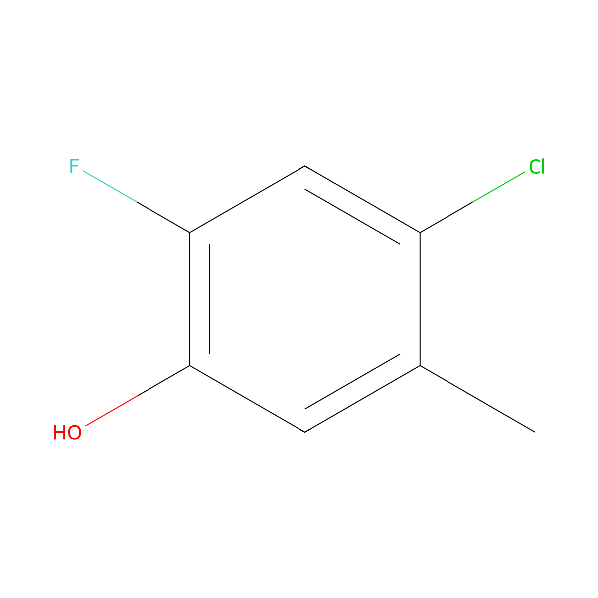 4-Chloro-2-fluoro-5-methylphenol molecular structure, CAS 1807237-81-5